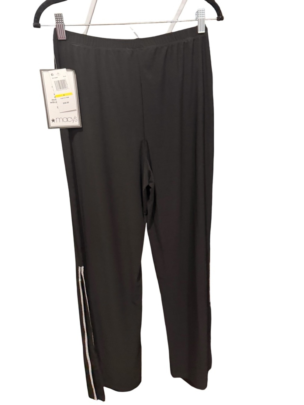 MSK Black Boot-Cut Pants with Side Stripe